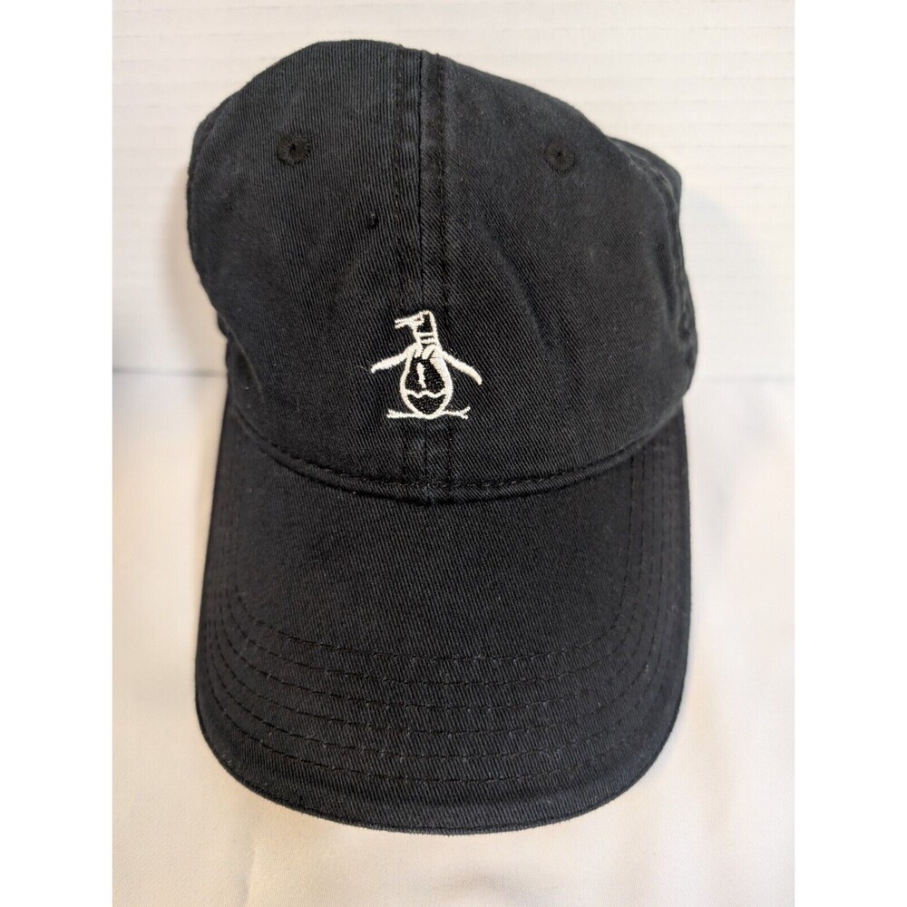 ORIGINAL PENGUIN BRUSHED COTTON TWILL  BASEBALL GOLF CAP BLACK